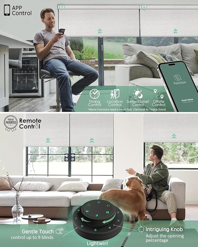Yoolax Motorized Blinds with Remote, Smart Blinds - Image 3