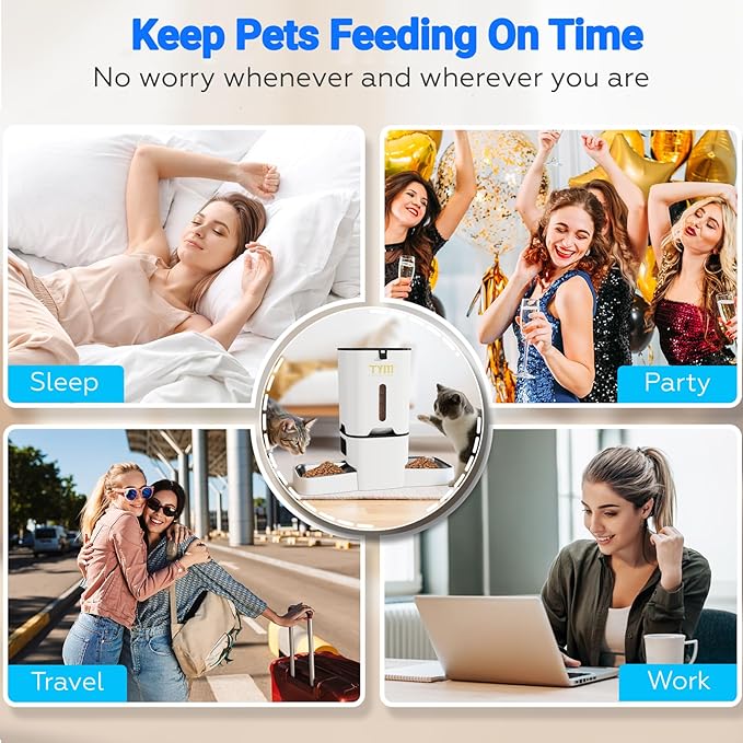 TYM Dual Automatic Cat Feeder for 2 Cats, 7L WiFi Cat Food Dispenser - Image 5