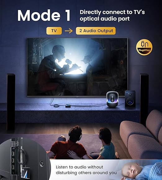 NEWCAER Digital Optical Splitter 1 in 2 Out, SPDIF Toslink Digital Optical - Image 2