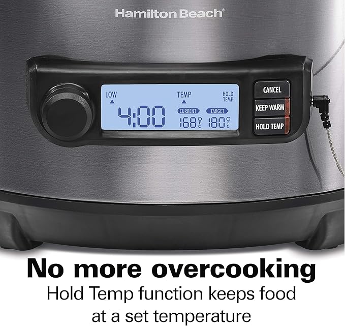 Hamilton Beach Portable 6 Quart Set & Forget Digital Programmable Slow Cooker - Image 4