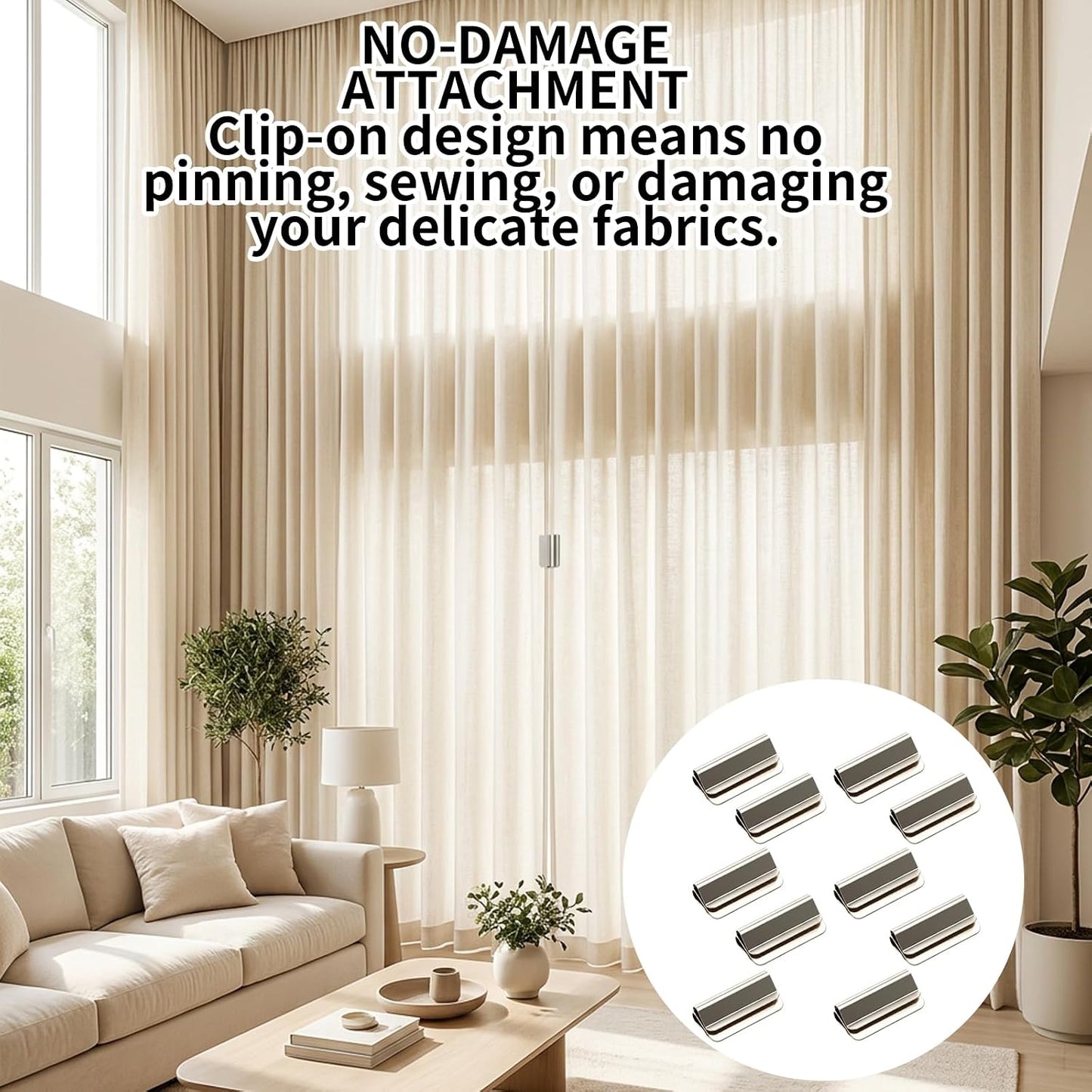 10 Pcs 5 Pairs 2026 New Magnetic Curtain Clips, Curtain Clips to Hold Curtains Closed, Curtain Magnets Closure for Home Decor, Set of 10 Magnetic Curtain Holders