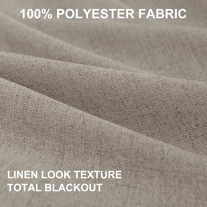 100% Blackout Shield Linen Blackout Curtains - Image 8