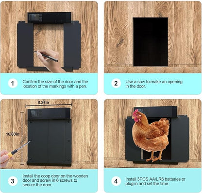 CKAIJHIEG Chicken Coop Door, Automatic Chicken Coop Door Opener, Large LCD - Image 7
