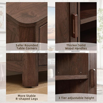 Joaxswe Farmhouse 55" Entertainment Center, Dark Walnut Tv Stand - Image 6