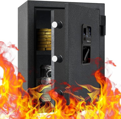 Biometric Finger Vein Fireproof Safe Box, 1.08 Cubic Feet Fire Resistant by MAXSafes
