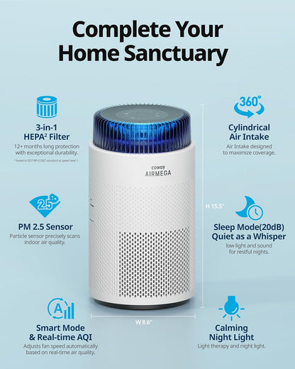 coway air purifiers for home up to 810 shown in use