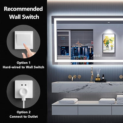YEELAIT 55x30 Inch LED Bathroom Mirror - Image 7