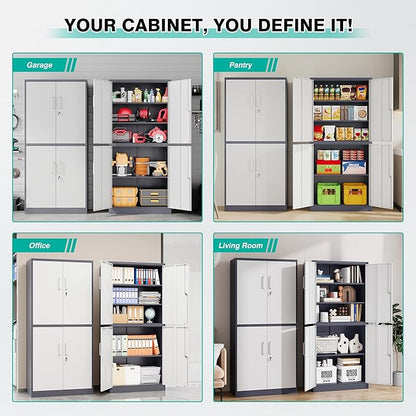 SISESOL Storage Cabinets With Doors And Shelves, Adjustable Layers - Image 4
