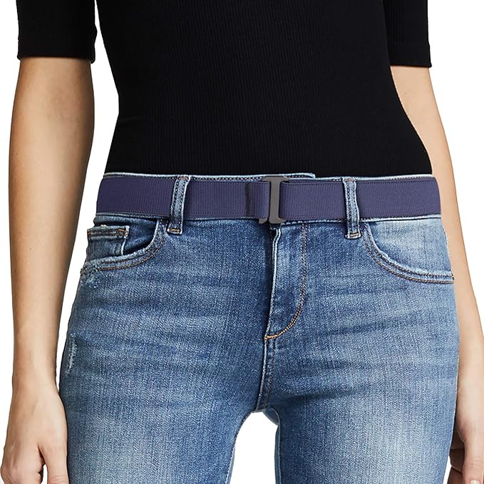 JASGOOD Women No Show Stretch Belt Elastic Web Strap Belt by JASGOOD