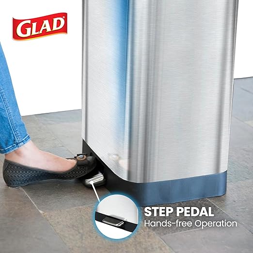 Glad GLD-74506 Stainless Steel Step Trash Can - Image 7