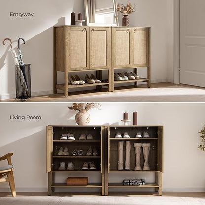 SICOTAS Rattan Shoe Cabinet - Image 5