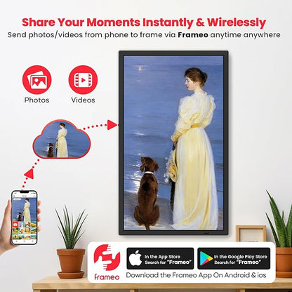 Frameo 32" Extra Large Digital Picture Frame, Smart WiFi Photo Frame - Image 2