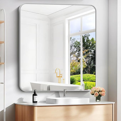 40" x 36"Bathroom Mirror, Decorative Rectangular Vanity Mirror by DESBING