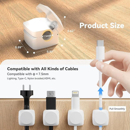 Lancord 8 Pack Cord Organizer Holder, Rotatable Cable Clips, Spring Cord Holder - Image 3