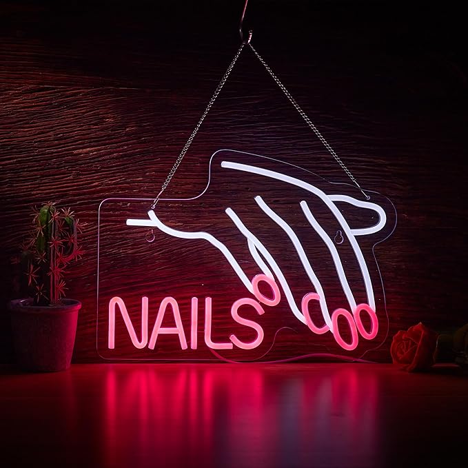 Nails Salon Neon Sign Dimmable Neon Light by ZODZ