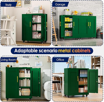 35" H Metal Garage Storage Cabinet, Rolling Tool Cabinet - Image 7