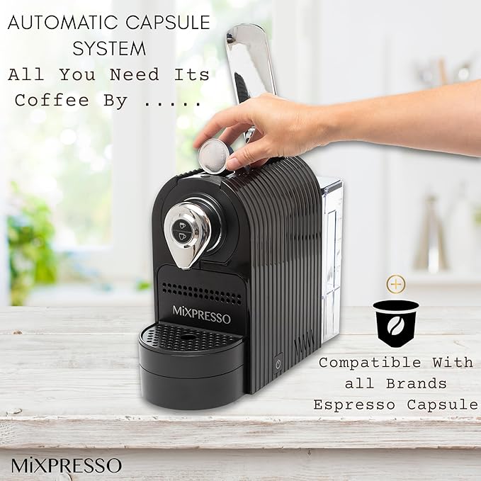 Mixpresso Black Espresso Coffee Machine – Compact 1400W Single Serve Coffee - Image 4