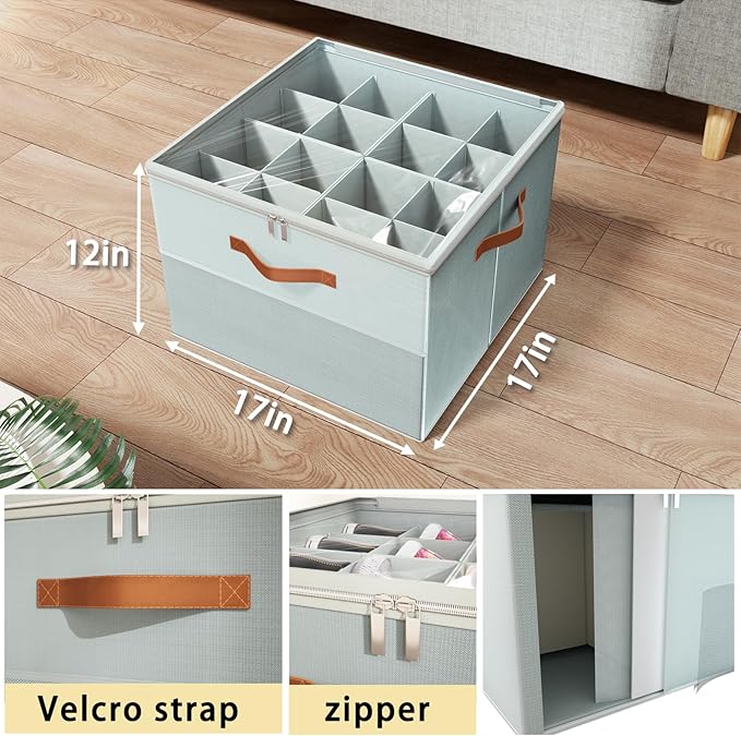 Shoe Organizer for Closet, 2 Pack Foldable Shoe Storage Organizer Box Bin - Image 2