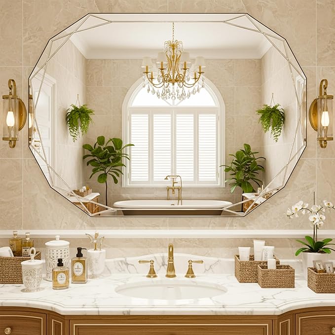Suidia Bathroom Mirror, Frameless Bathroom Mirror - Image 8
