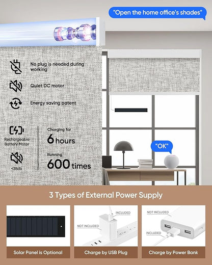 Kincmo Motorized Blinds with Remote, 100% Blackout Motorized Roller Shades Work - Image 5