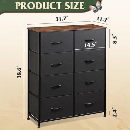 WLIVE Tall Fabric Dresser with 8 Drawers, Storage Tower with Fabric Bins - Image 3