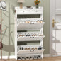Shoe Cabinet with 3 Flip Drawers & 2 Storage Drawers, Rustic Farmhouse Narrow by Thacuok