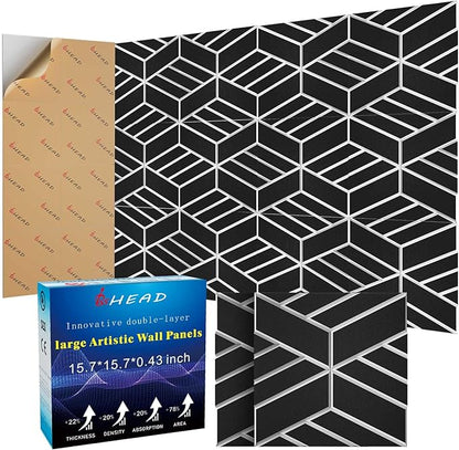 8 Pack 2-Layer Soundproof Wall Panels, 15.7 x 15.7 x 0.43 in Large Sound Proof by Staytunedforournewproduct