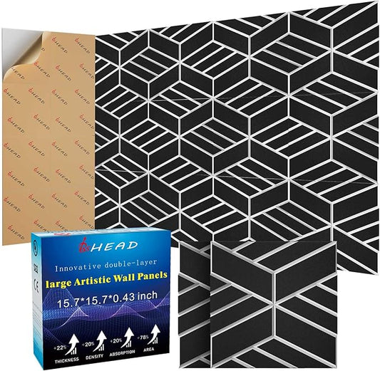 8 Pack 2-Layer Soundproof Wall Panels, 15.7 x 15.7 x 0.43 in Large Sound Proof by Staytunedforournewproduct