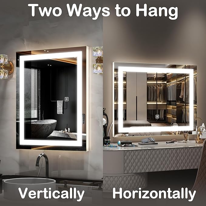 FENNIO Vanity Mirror with Lights，20"x23" Lighted Makeup Mirror, Large Makeup - Image 5