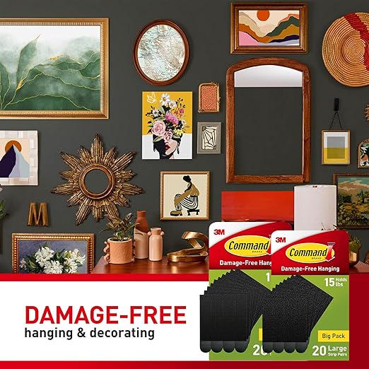 Command 15 lb Large Picture Hanging Strips 40 Pairs, Damage Free Hanging - Image 6