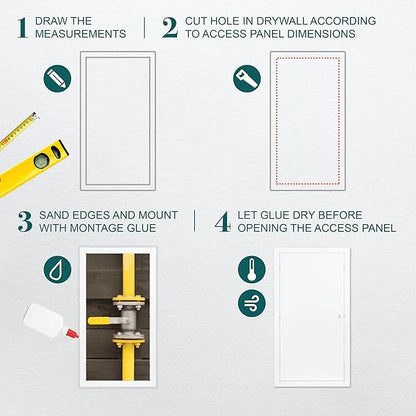 12" x 24" White Metal Access Panel. Service Shaft Door Panel. Plumbing - Image 3