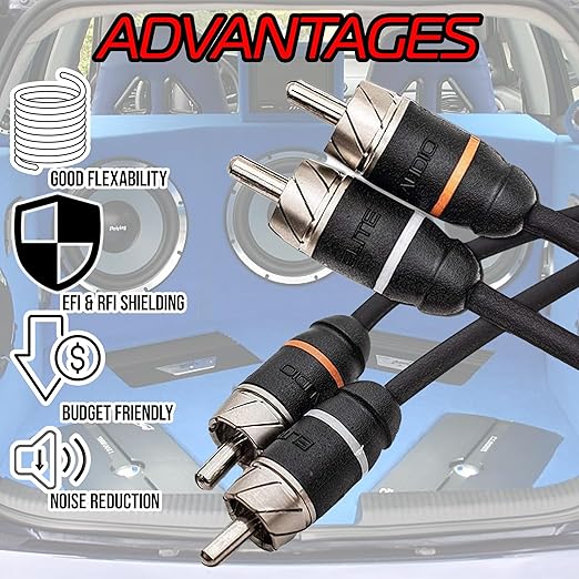 Elite Audio Premium Series 15ft. 6-Channel Car Audio RCA Cable – Double Shielded - Image 4