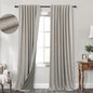 KOUFALL 92 Inch Blackout Curtains, Boho Taupe Pleated Curtains by KOUFALL