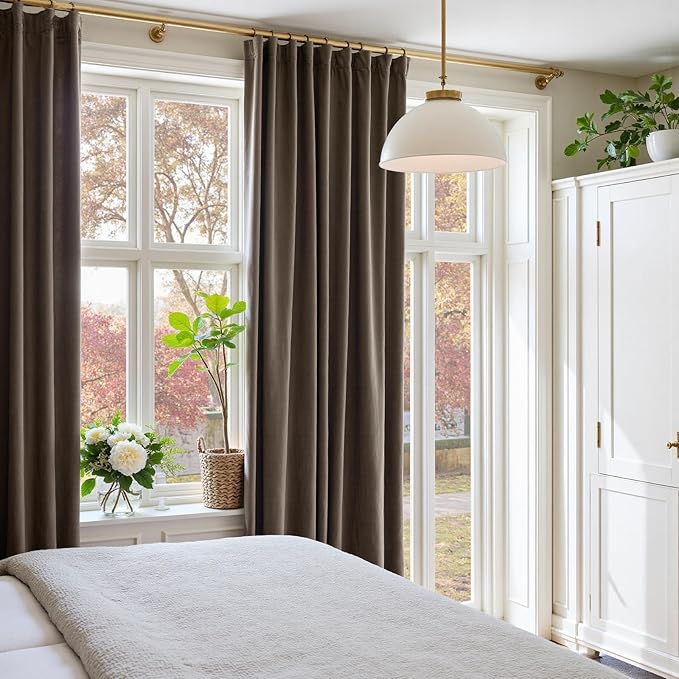 Lazzzy Velvet Blackout Curtains Thermal Insulated Room Window Drapes Super Soft - Image 7