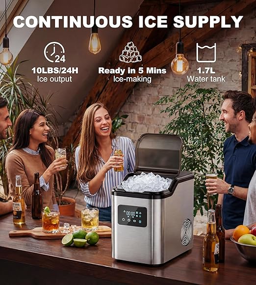 Nugget Ice Makers Countertop, Portable Pebble Ice Machine - Image 2