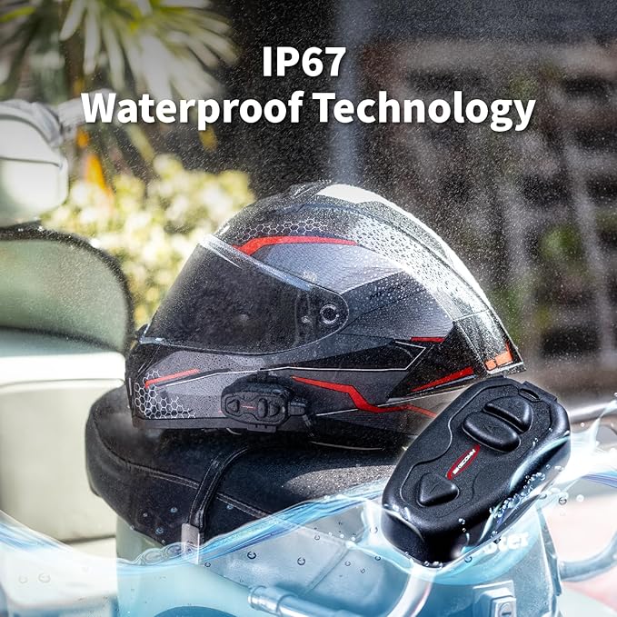 BIKECOMM Salut Motorcycle Helmet Speakers Intercom – 1000M Range Wireless - Image 7