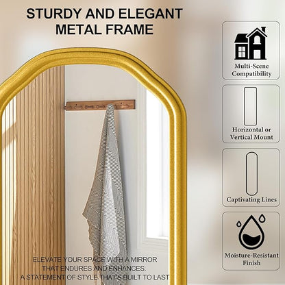 Modern Slim Wall Decor Mirror 10"x44" Gold - Image 6