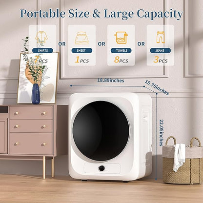 Zynkez Portable Clothes Dryer, 110V Electric Compact Laundry Dryer - Image 3