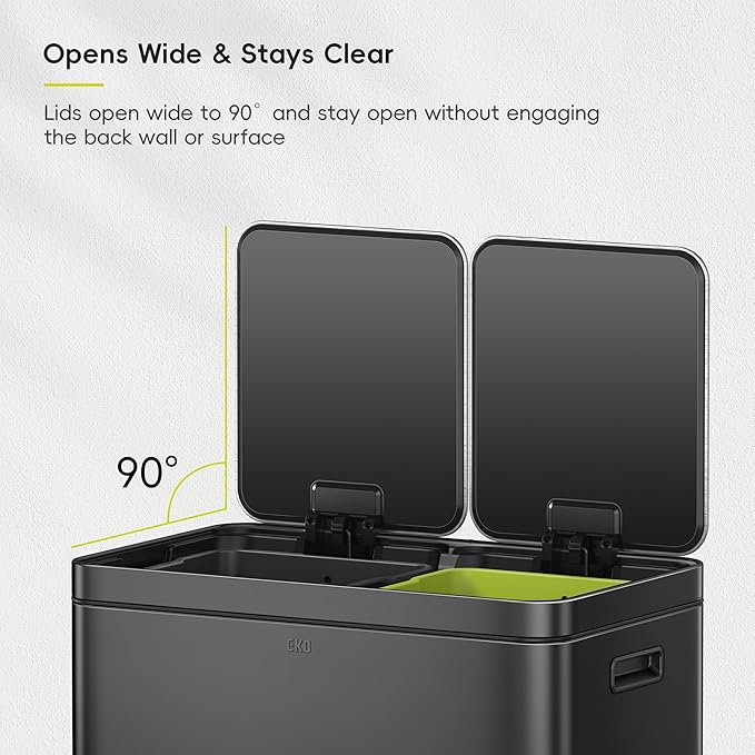 EKO Edison 8+8 Gallon Dual Trash Can - Image 6