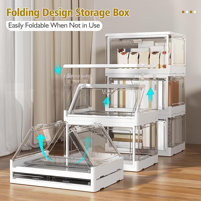 Clear Storage Bin with Lid 3 Pack 【Stackable & Sturdy】 Plastic Multifunctional - Image 4