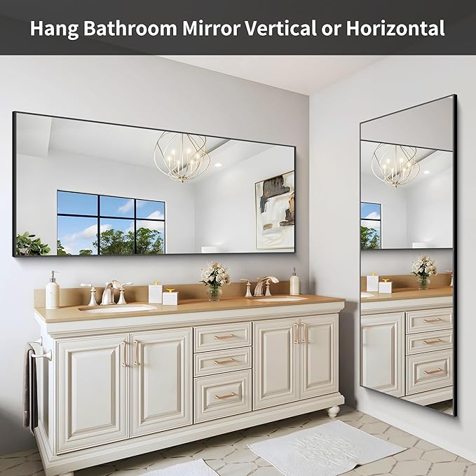 30x72inch Bathroom Mirror, Large Rectangular Wall Mirrors - Image 4