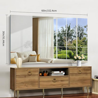 CILIBER Frameless Mirror, 60x36 Large Bathroom Mirrors - Image 3