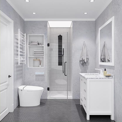ANZZI 72" x 30" Frameless Shower Door in Gun Metal Black, Passion Water - Image 5