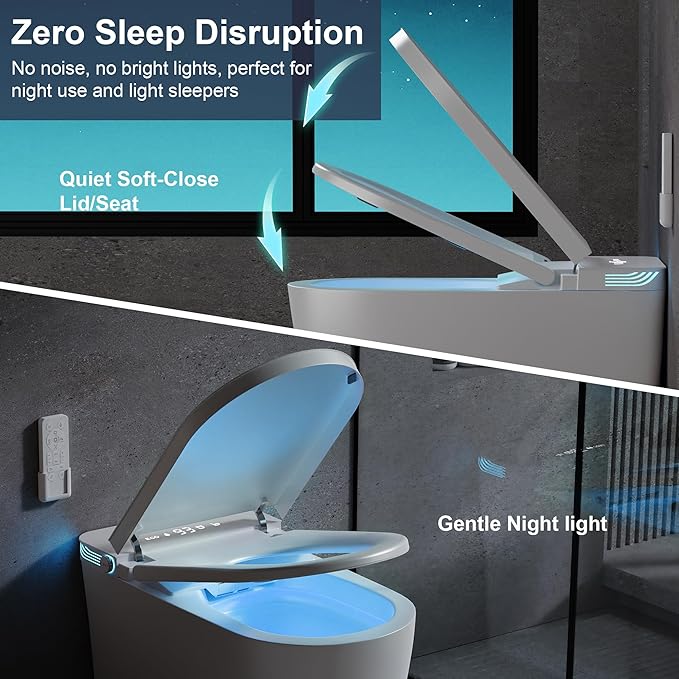 Smart Toilet with Bidet Built in, Bidet Toilet with Heated Seat and Night Light - Image 7