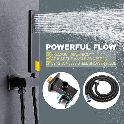 KATAIS Temperature Display Oil Rubbed Bronze Shower System, Push Button Shower - Image 6