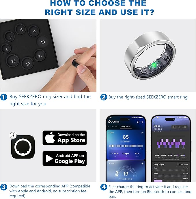 Smart Ring for Women Men, Valentine's Day Gifts, Minimalist Fitness Ring - Image 2