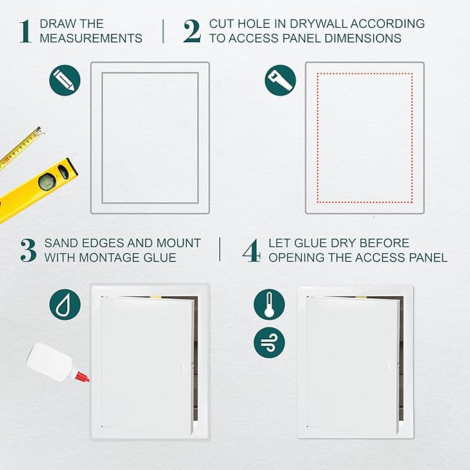 12" x 16" White Metal Access Panel. Service Shaft Door Panel. Plumbing - Image 3