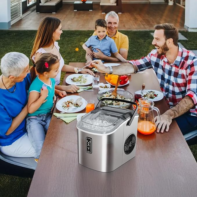 EUHOMY Ice Maker Countertop, 9 Cubes Ready in 6 Mins, Self-Cleaning, Portable - Image 9
