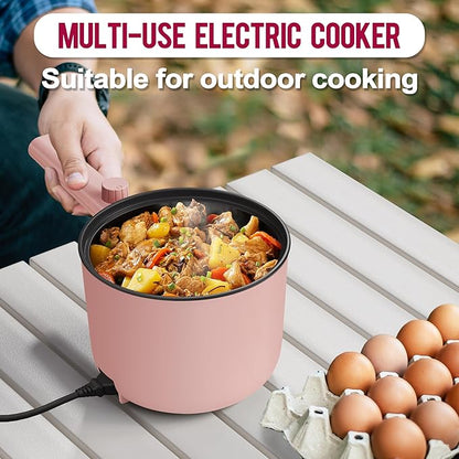 Topwit Hot Pot Electric, 1.5L Ramen Cooker, Portable Non-Stick Frying Pan - Image 4