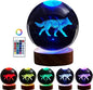 3D Crystal Ball Lamp with Lifelike Wolf, 16 Color Changing Light, Dimmable by Conalisk